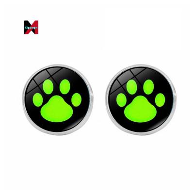 China Green Animal Women's Durable Glass Foot Claw Girl Round Ladybug Earrings Cat Noel Bear Party Gift Earrings for sale