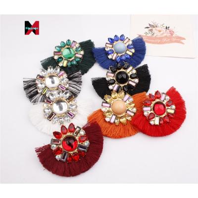 China New Style Tassel Alloy CLASSIC Luxury Super Shiny Gemstone Earrings Wild Bohemian for sale