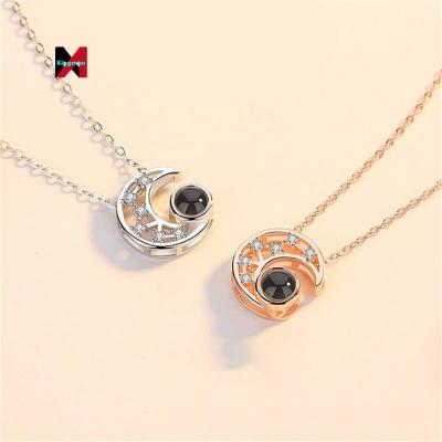 China Durable fashionable Korean version of simple female temperament star and moon necklace projection clavicle custom chain for sale