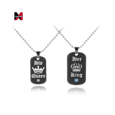 China TRENDY Fashion Paired Couple Necklaces To Crown His King His Queen Necklace Alloy For Couple Women Man for sale