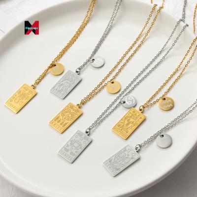 China Trendy Fashion Jewelry Women Men 12 Horoscope Necklace Pendants Charm 18K Gold Choker Astrology Chain Necklaces for sale