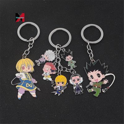 China Car Promotional Men's Metal Figure Cosplay Comic Souvenir Gift Anime Keychains Key Hunter X Hunter Enamel Keychains for sale