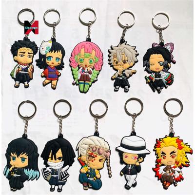 China Decoration Gift 10 Styles Demon Slayer: Kimetsu No Yaiba Style Handmade Anime Character Pendant Keyring PVC Key Chain for sale