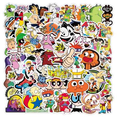 China 50Pcs Sticker Child 90s Decorative Classic Cartoon Graffiti For Suitcase Laptop Skateboard Water Cup Anime Stickers for sale