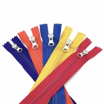 China Manufacturer no.5 viable nylon open end zipper resin zipper whosale zipper for clothing shoes for sale