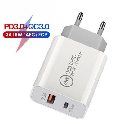 China 18wPD QC3.0 USB Mobile Phone Charger Fast Charging EU USA Plug For Mobile Phone Adapte for sale