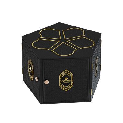 China Morden Handmade Style High End Hexagon Round Perfume Small Wooden Luxury Fancy With Lid Wooden Case Cosmetic Gift Box for sale