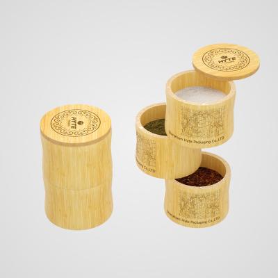 China Custom Made Wooden & Fiber Wooden Gift Tea Stash Storage Organizer Cheap Packaging Bamboo Box With Lid for sale