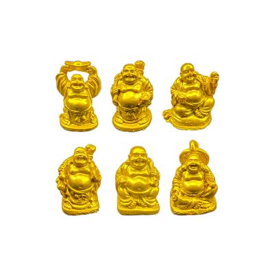 China Collectible Gifts China Feng Shui Decoration Figurines 6 Pieces Set Resin Laughing Buddha Statue for sale