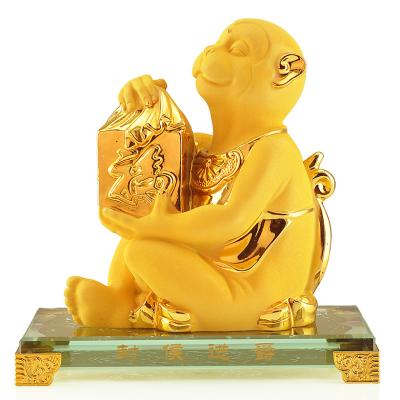 China Worlwide Gold Resin Statue Home Office Feng Shui Decoration Zodiac Statue Collection Gift Desktop Collection for sale