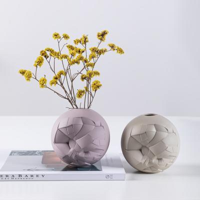 China Nordic Asian Zen Merlin Round Vase Funny Novelty Collided Innovative Simulation Ornament Home Office Decor With Ceramic Vase for sale