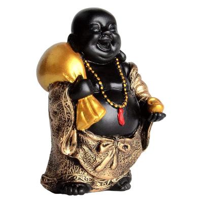 China Worlwide Factory Wholesale Feng Shui Laughing Buddha Gold Buddha Statues for Good Luck Wealth Health for sale