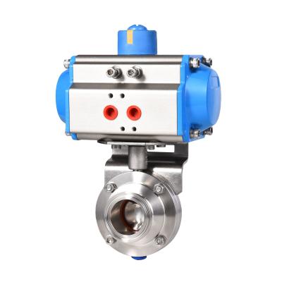 China 3A Dairy Food Grade Pneumatic Actuator Sanitary Aluminum Butterfly Valve for sale