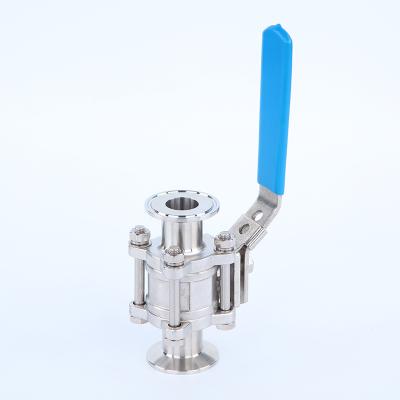 China Pharmaceutical Dairy Stainless Steel 304 316L Flange 3 Piece Ball Valve for sale