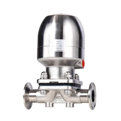 China Dairy Grade Sanitary 316L Stainless Steel Pneumatic Diaphragm Valve for sale