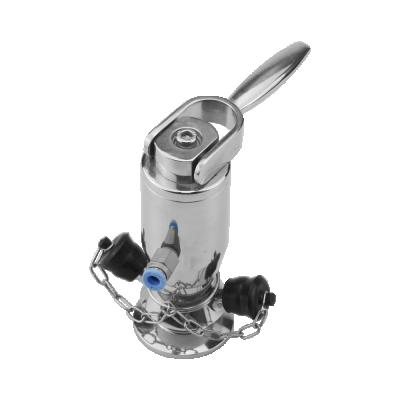 China Dairy Food Processing Stainless Steel Flange SS304 Sanitary Sampling Tri Tap Sample Valve for sale