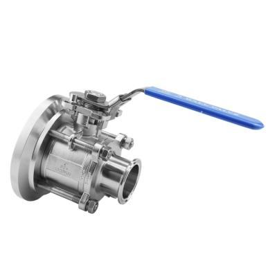 China Dairy Wine SUS304 PTFE Gasket Food Beverage Manual Sterile Weld Tank Lower Ball Valve for sale