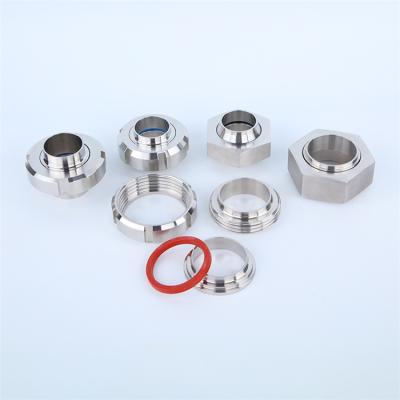 China Silver Dairy Union AISI 316L / 304 DIN Pipe Fitting Stainless Steel Sanitary Union for sale