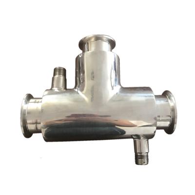 China Dairy DN25 Sanitary Flange Food Grade 304 Stainless Steel Tee Hot Type Adapter for sale