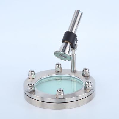 China AISI 316L / 304 Round Flange Sanitary Sight Glass With Light Container Sight Glass for sale