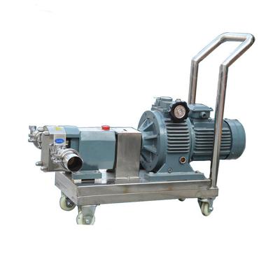 China Food and Beverage Industry Food Grade Stainless Steel SS304 SS316L Sanitary Rotary Pump with Trolley Moving Rotor Pump for sale