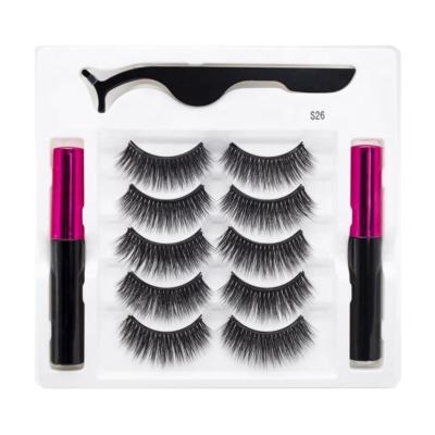 China Natural Mulit Length Long Magnet False Eyelashes Magnetic Case 3 Pairs 3D Magnetic Eyelashes With Custom Packing for sale