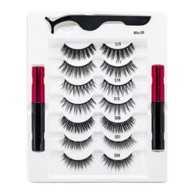 China 2021 Natural Fast Delivery False Lashes Long Lashes 3d Packaging Magnetic Silk Synthetic Fiber For Cosmetics Makeup Products for sale