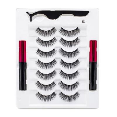 China Natural Synthetic Long Colored Magnetic Eyelashes Cheap Magnet Magnetic Vegan Lashes Magnetic Vegan Lashes for sale