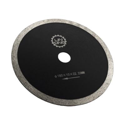 China 10mm Segment Height LINSING 180mm Diamond Lapidary Saw Blade for Porcelain Tile Cutting for sale