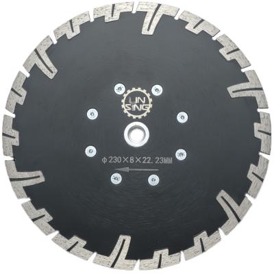 China Hot Press D230mm T Type Diamond Tools For Stone Dry Cutting With Protection Teeth for sale