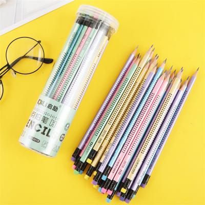 China High Quality Office School Pencil HB 30pcs/box Pencil Set Triangle Shaped Wooden Standard Pencils With Eraser For Student for sale