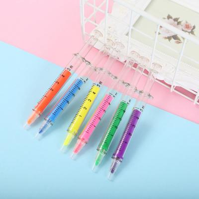 China office & School Markers Customized Colorful Syringe Highlighter Pen, Fluorescent Needle Pen For Wholesale for sale