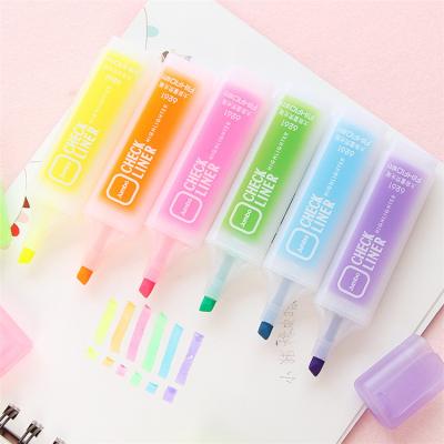 China office & New design child school markers fluorescent ink color pen school stationery, custom logo highlighter bar marker pen for sale for sale