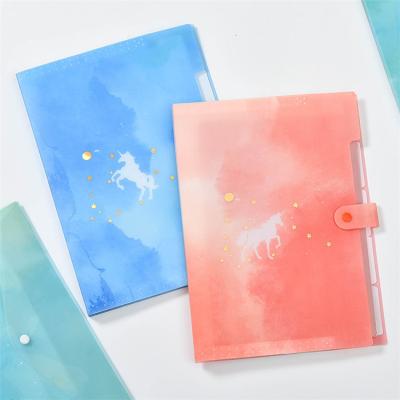 China 2020 Best Selling School / Office / Meeting Unicorn Designs Multi Layers Insert Expanding Button File for sale