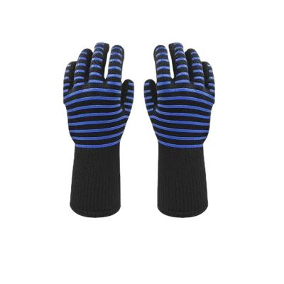 China Food Grade Grilling Cooking High Quality Household Aramid Cotton Grill Barbecue Silicone BBQ Baking Oven Gloves for sale