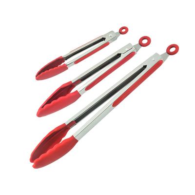 China Stainless Steel Non-Slip Silicone Kitchen Environmental Friendly Easily Cleaned Food Cooking Tongs for sale