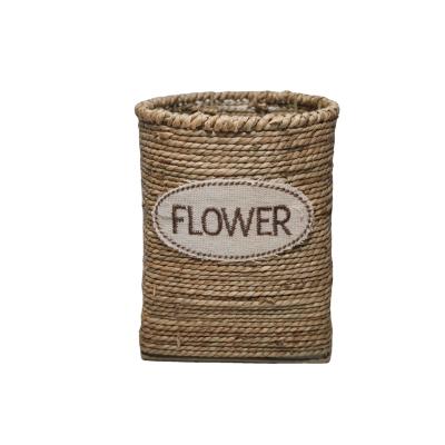 China Durable Grass Woven Flower Grass Basket Woven Plantr Pot Green Flower Baskets For Small Desktop Decoration for sale