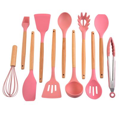 China Non Scratch Durable And Heat Resistant 12 Pcs Silicone Cookware Spatula Utensil Set Silicone Cooking Utensils Set for sale