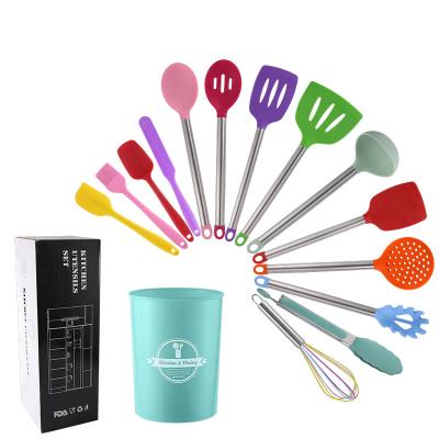 China Unique 6 Pieces Viable Kitchen Accessories Food Tongs Spatula Cookware Tools Cooking Silicone Kitchen Utensil Set for sale