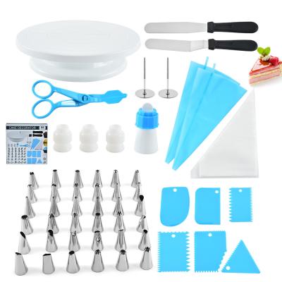 China Viable Cake Turntable Set Piping Bag Spout Baking Cake Decorating Tools Cake Decorating Practice Set for sale