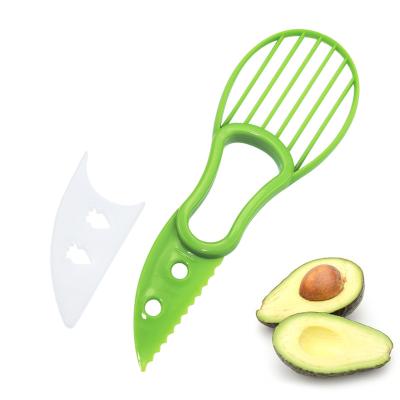 China Viable Multifunctional 3 in 1 Plastic Kitchen Peeler Vegetable Cutter Separator Avocado Knife for sale