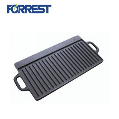 China Sustainable Preseasoned Cast Iron Rectangular Pre-Seasoned Grill Pan Reversible Cast Iron Cookware for sale