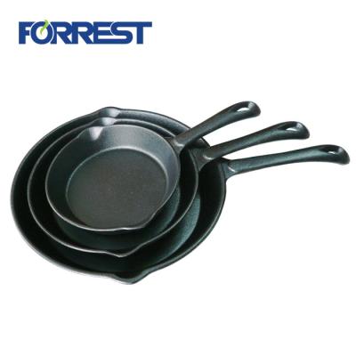 China Sustainable Preseasoned Cast Iron Cookware Skillet Round Nonstick Cooking Fry Pan for sale