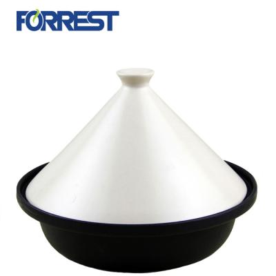 China Sustainable Hot Sale Cast Iron Moroccan Tagine Cookware Set With Ceramic Dome for sale