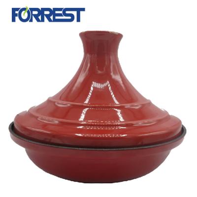 China Sustainable Cast Iron Cookware Enamel Tagine With Lid Moroccan Tagine Pot for sale