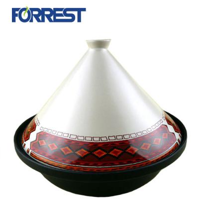 China Tagine enamelled 25cm viable colored cast iron for sale