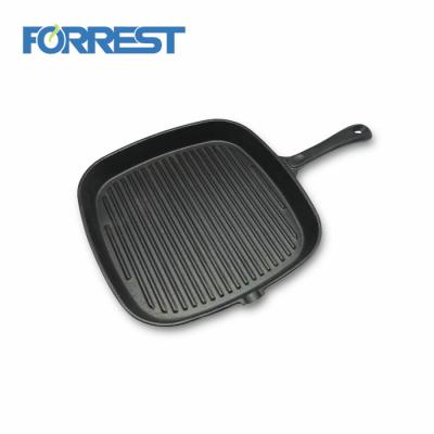 China Stocked Cast Iron Griddle Frying Oven Bake Pancake Eggs Toast Pan Pizza Square Frying Pan for sale