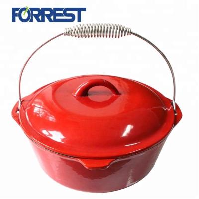 China Sustainable Camping Dutch Oven Cast Iron Pot Enamel Dutch Oven With Legs for sale