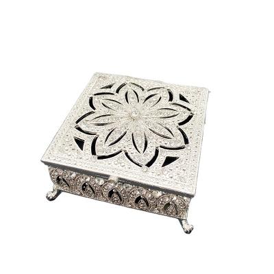 China Global New Design Super Exquisite Wedding Gifts Artificial Table Ornaments 100% Alloy Art Jewelry Box for sale