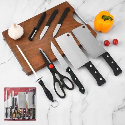 China Sustainable Kitchen Knives Set Stainless Steel Meat Chopping Cleaver Fish Vegetables Slicing Butcher Knife Chef Knife with Plastic packaging for sale